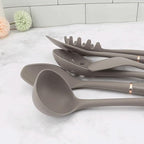 Kitchen Cookware Silicone Non-stick Cooking Tool Spatula Ladle Shovel Soup Utensils Set(Black)