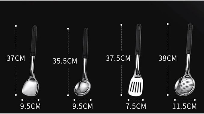 Kitchen Utensils Set，Cooking Utensils Kitchen Tools Gadgets Spoons for Cooking Spatulas Stainless 304 Steel Cooking Utensils Spatulas Spoons 4 Pieces