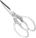 CGBE Kitchen Scissors, Multi-Purpose Kitchen Shears, Heavy Duty Food Scissors for Chicken, Poultry, Fish, Meat & Herbs with Non-Slip Grips (Transparent)