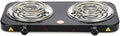 Compact and Portable Countertop Burner- Countertop Double Coiled Burner 2000 Watts Electric Hot Plate Temperature Controls Black