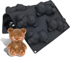 3D Silicone Mold Bear, Mousse Cake Baking Molds, Fondant Mould for Baking Cake, French Dessert Mould for Pastry Chocolate, Soap and Ice Cream (B_ Bear)