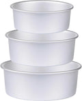 HomeMall Round Cake Pan Set of 3 (6 x 3 inch/8 x 3 inch/10 x 3 inch), Aluminum Baking Pans for Layer Cakes, Heavy Duty Non-Stick, Evenly Baking Tools for Home Kitchen, Birthday Wedding Anniversary