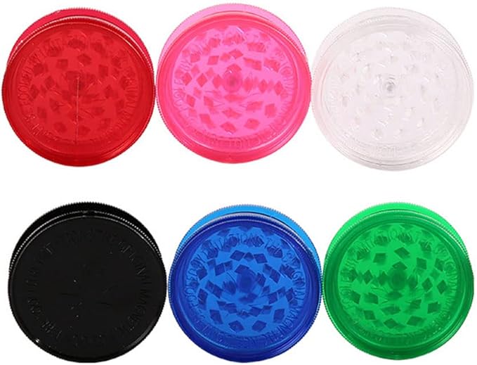 6 Pack Herb Grinder, 2.3 inches Small Spices Grinder With Storage, Plastic Grinder for Manual, Portable And Disposable for Travel