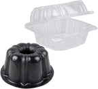 O'CREME Polystyrene Hinged-Lid Container 6 Inch Wide x 3.1 Inch High for Mini Cake Pan - Pack of 25