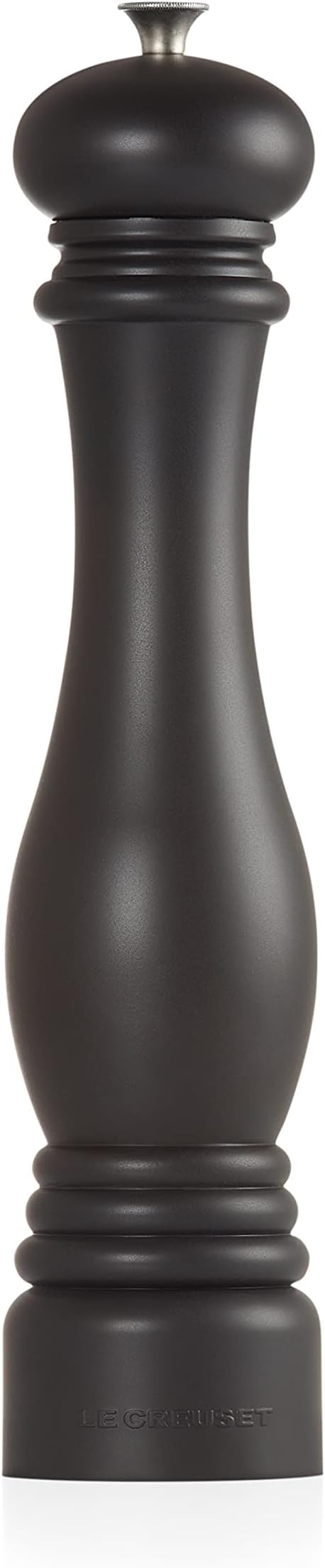 Le Creuset Classic Adjustable Salt Grinder, Large, Chip-Resistant ABS Plastic, Anti-Corrosion, 518 g, Matte Black, 96002800000000