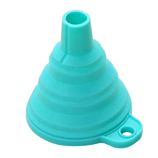 Blue Collapsible Funnel Silicone Material Large Diameter Long Neck Leakage Funnels for Water Liquid Protein Powder Transfer Specialty Tools and Gadgets