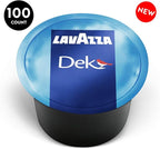 Lavazza Blue DEK Espresso Capsules, Arabica and Robusta Blend, Compatible with Lavazza Classy Machines (100 Capsules)