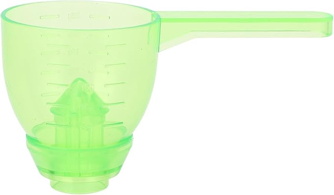 Asixxsix Measuring Scoop, Spill Proof Funnel Design Powder Funnel, Kitchen Measuring Tool with Scale for Seasoning Camping Baking Supplements Dishwasher Safe Food Grade ABS Material (Green)