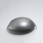 Wok Pfanne Traditioneller Handgehämmerter Wok Aus Refined Iron Mit Two Handles，1,8 MM Dick Wok (Rundboden) (Size : 42cm/16.5in)