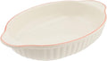 Banko Ware 12477 Oven-safe, Color Line, Oval Au Gratin Dish, Pink Line, Tableware, Pottery, Microwavable, Made in Japan