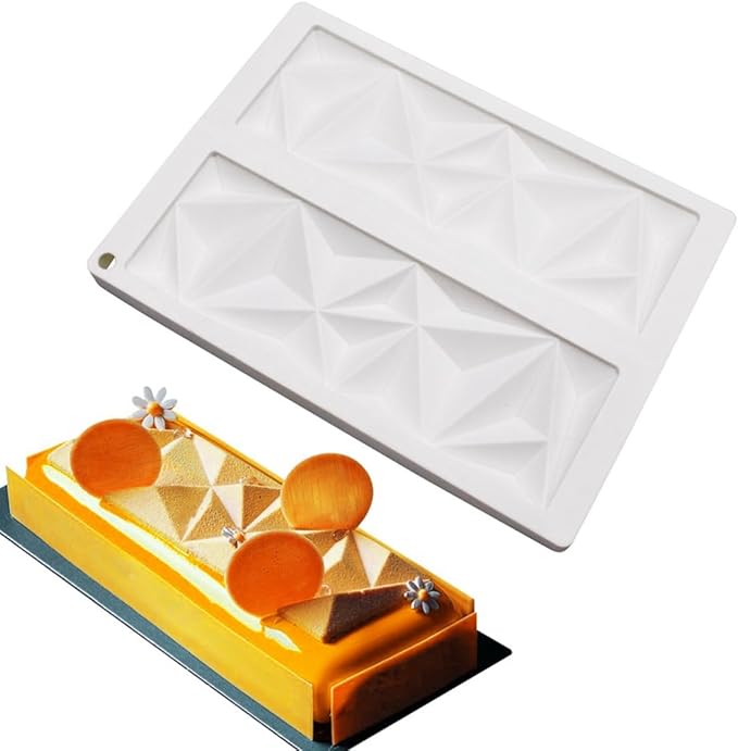mostsom Silicone Molds Baking Mold for Mousse Cake, Silicone Mold for Chocolate, French Dessert Mold for Pastry Chocolate, Reusable Non-Stick Easy Release Baking Molds (F_ Rectangle)