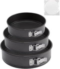 Springform Cake Pan, Cake Pan with 3 Different Size (9.5,10.2,11inch), Cake Molds for Baking with Removable Bottom, Non-Stick Bakeware for Effortless Baking（with 50 Pcs Parchment Paper Liners）