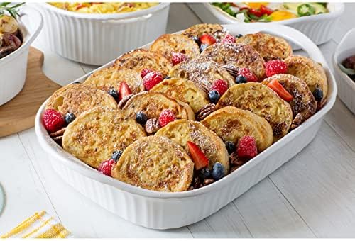 Corningware 1105936 French White 3qt/2.85L Oblong Ceramic Casserole Bakeware Dish