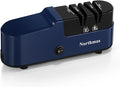 Northmas Knife Sharpener, Professional Electric Knife Sharpener for Home Use, 2 Stages for Quick Sharpening & Polishing, 100V-240V Global Voltage Design, Blue