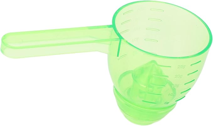 Asixxsix Measuring Scoop, Spill Proof Funnel Design Powder Funnel, Kitchen Measuring Tool with Scale for Seasoning Camping Baking Supplements Dishwasher Safe Food Grade ABS Material (Green)