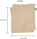 Reusable Garlic Storage Bags - Organic Cotton Garlic Mesh Bags with Drawstring - Washable Garlic Holder Storage - Net Garlic Keeper Sacks - Onion Potato Storage Bags - Root Vegetable Sacks (3 Large)