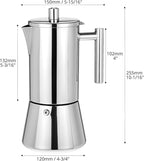 QWORK 12 Cup Stovetop Espresso Maker, 18/8 Stainless Steel Italian Moka Pot for Induction, 17.5 oz Espresso Coffee Maker with Heat Resistant Handle & Safety Valve, Dishwasher Safe