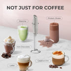 Zulay Kitchen Powerful Milk Frother Wand With 4 AA Duracell Batteries - Ultra Fast Handheld Drink Mixer - Electric Whisk Foam Maker for Coffee, Lattes, Cappuccino, Matcha & Creamer - Light Gray