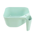 Tovolo Elements Square Colander with Handle Strainer Basket for Pasta Fruit Berries Veggies, Easy to Clean BPA Free Heat Resistant Plastic Colander with Spout 3 Quart Kitchen Strainer, Mint Green