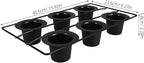 Nonstick Thick Carbon Steel 6-cup Muffin Pan Deep Baking Tray for Oven Pudding Popover Baking, Black Sturdy Bakeware for Muffins and Cupcakes