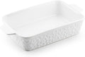 Dafuceramic Casserole Dish for Oven, 4.2 QT Baking Dish, 9x13 Large Porcelain Baking Pan, Durable Rectangular Lasagna Pan Deep with Handles, Microwave Oven Safe