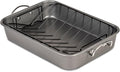 Glad Roasting Pan Nonstick 11x15 - Heavy Duty Metal Bakeware Dish with Rack - Large Oven Roaster Tray for Baking Turkey, Chicken, and Veggies