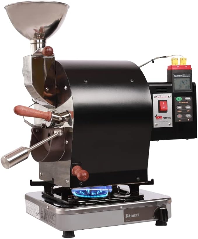 KALDI Fortis Coffee Roaster (Direct Flame Type, Dual Data Logger Thermometer)