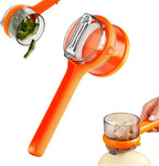 Peeling Knife with Storage Box, 2025 New Vegetable Peeler with Container, Kitchen Multi Function Veggie Peeler for Kids Adults, Fruit and Vegetable Peeling Knife with Catcher (Orange,1)