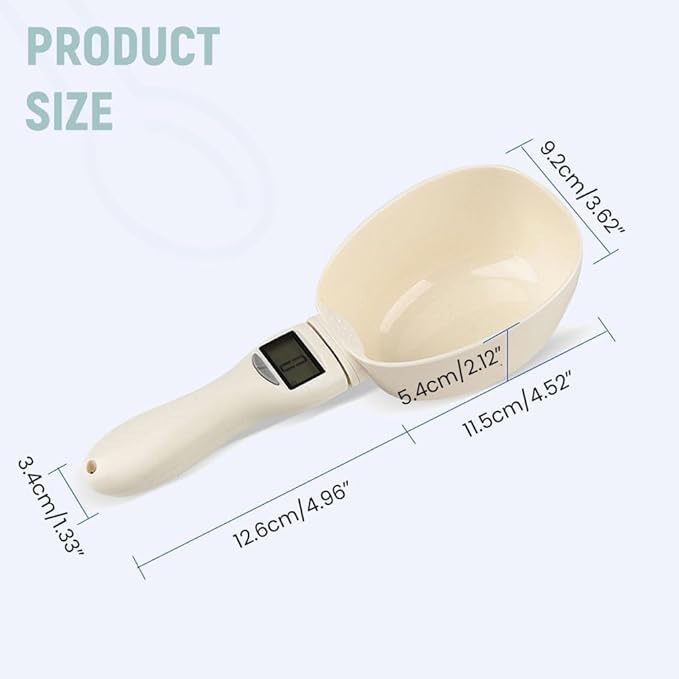 Digital Measuring Spoon, 2025 Food Measuring Scoop Scale 800g / 0.1g High Precision with LCD Screen,Household Weighing Scoop for Kitchen and Dog Cat Food (1)