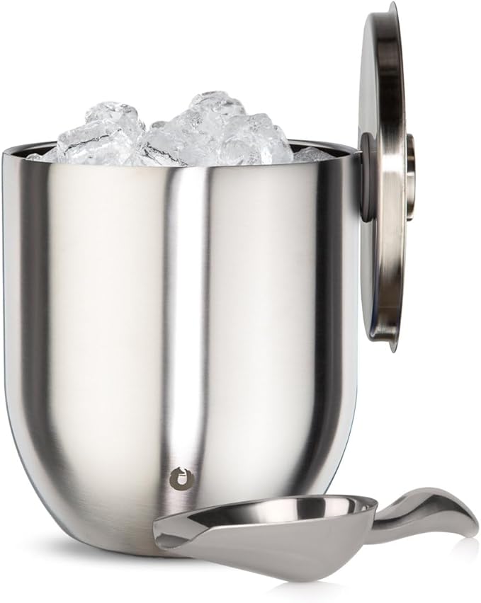 Snowfox Plus - Insulated Ice Bucket with Lid/Scoop, Premium Vacuum Insulated Stainless Steel Ice Buckets for Parties, Ice Box, Home Bar Accessories, Parties Supplies, Bar Decor, 3L