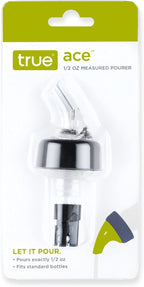 True Ace Measured Liquor Pour Spout, 1/2 Ounce Pourer, Fits Standard Liquor Bottles, Bar & Cocktail Accessories, Plastic, Set of 1
