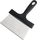 Grill Scraper 6.4 Inch Stainless Steel Griddle Scraper with Plastic Handle Versatile Food Scraper Tool for Flat Top Teppanyaki BBQ Blackstone Griddle Accessories