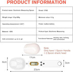 3T6B Digital Spoon Scale Electronic Measuring Spoon with 2 Replaceable Spoons, Food Coffee Weigh Scale High Precision for Home 500/0.1g, Digital Food Spoon Scale, Kitchen Scales with LCD Display