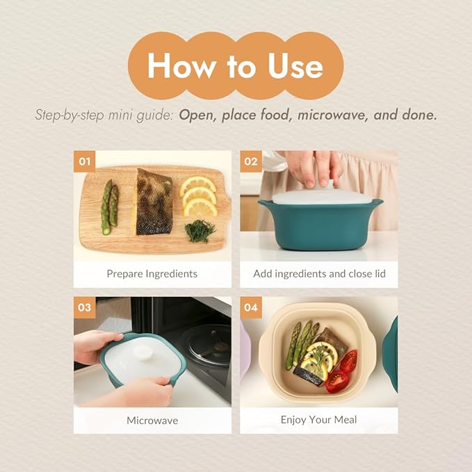 Silicone Multi-Steamer Made in Korea Microwave Steamer for Cooking & Reheating BPA-Free Flexible & Durable (Bijou Beige, 20.29 fl oz)