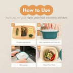 Silicone Multi-Steamer Made in Korea Microwave Steamer for Cooking & Reheating BPA-Free Flexible & Durable (Bijou Beige, 30.44 fl oz)
