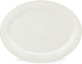Lenox Serveware, Lenox French Perle Groove White Serving Platter, Oval Shape, 16-Inch, Stoneware, Dishwasher Safe, Turkey Platter for Thanksgiving, Winter Hosting, Christmas Serving (White, 1 Piece)