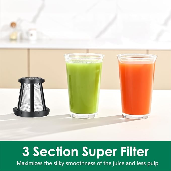 Slow Masticating Juicer,Brecious Cold Press Juicers with 2 Speed Modes & Quiet Motor,Juicers Machines Vegetable and Fruit with Reverse Function,Celery Juicer,BPA-Free,Easy to Clean (Purple）
