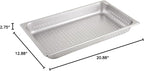 Winco Full Size 2.5" Deep Metal Food Pan/Steam Table Pan, Perforated, 22 Gauge