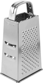 Hemoton Stainless Steel 4-Sided Kitchen Grater Vegetable Slicer and Cheese Shredder with Non-Slip Handle for Efficient Food Prep