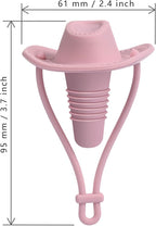 Silicone Wine Stopper Cute Wine Accessories Reusable Sealing plug Fun Cowboy Hat bottle Seals keep wine fresh Gifts for Wine Collector replacement Corks (Purple+Pink)