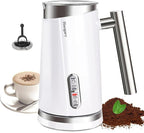 Huogary Milk Frother, 4 in 1 Electric Milk Steamer, Automatic Hot & Cold Foam Maker, Milk Warmer for Coffee, Latte, Cappuccino, Macchiato, 120V White