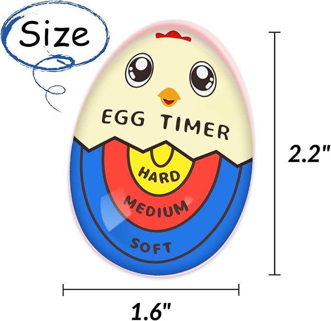 Lasubst Egg Timer for Boiling Eggs that Changes Color When Done, Tricolor, Pack of 4