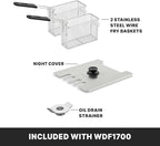 Waring Commercial 15lb Heavy-Duty Deep Fryer, for French Fries, Calamari and Dumplings, WDF1700