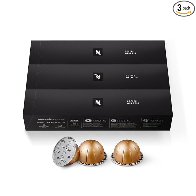 Nespresso Capsules Vertuo, Melozio, Medium Roast Coffee, 10 Count (Pack of 3) Coffee Pods, Brews 7.8oz.