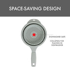 Dexas 8" Collapsible Silicone Strainer in Sage, Kitchen Strainer with Handles, 7.2 Cup Capacity | BPA-Free, Heat-Resistant, Space-Saving Kitchen Tool