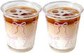 Set of 2 12 OZ French Drinking Glasses Bow Glass Coffee Cup Cute Glass Cups for Iced Coffee,Tea,Juice,Latte,Milk,Dessert,Stackable Glassware Drinkware Set (pink bow)