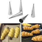 Joyeee 16Pcs Cream Horn Molds with Cleaning Brush, Stainless Steel Cone Roller Cannoli Forms Mold for Baking Cannoli Shell, Crispy Pastry for Christmas Birthday Party Gifts, 5-inch Large Size
