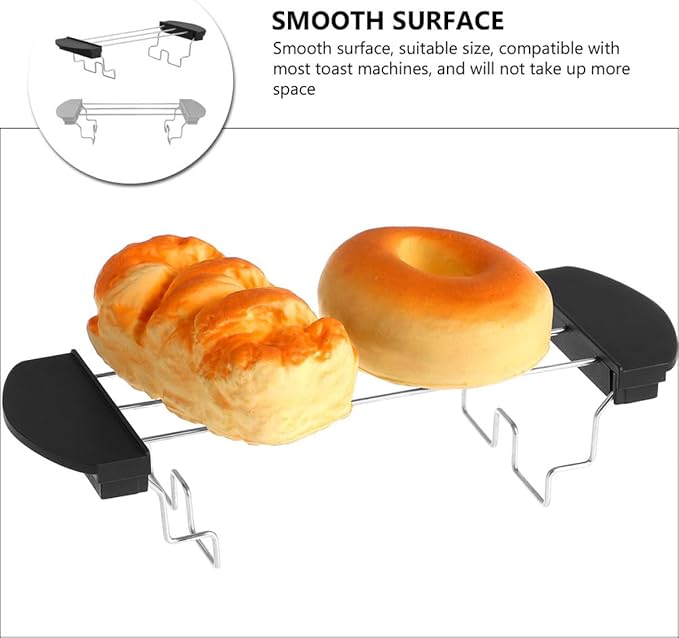 OSALADI 2Pcs Toaster Warming Rack and Stainless Steel Bread Slice Holder for Kitchen Sandwich Toast Oven Use