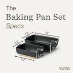 Mora Ceramic Set of 2 Baking Dishes For Casserole, Banana Bread, Brownies, Broiling, Roasting, and Baking. 7x11 in and Loaf Pans - Porcelain Serving Bakeware from Oven to Table. Freezer Safe - Liquorice