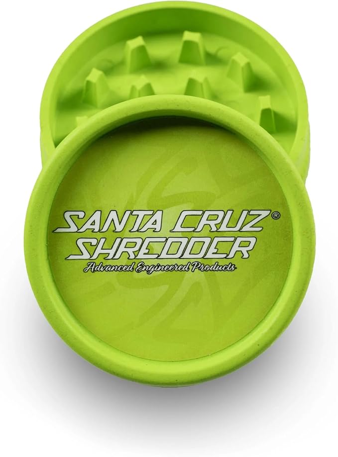 Santa Cruz Shredder Grinder for Spices and Herbs Knurled Top for Stronger Grip 2-Piece Medium 2.2 (Lime Green)